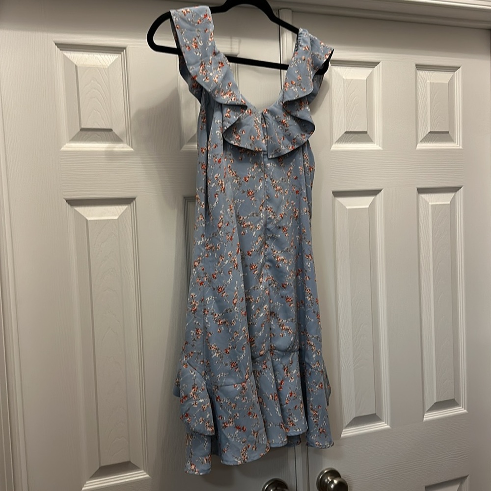 Lulu's Light Blue Floral Ruffle Mini Dress - Picture 2 of 10